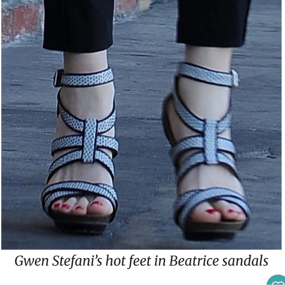 L.A.M.B. Black and White Strappy Sandals